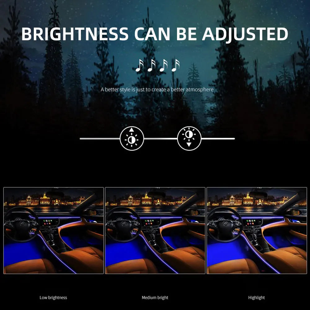 Car Ambient Lighting Kit | 213 Color LED Strip Interior by Tidesmit Tidesmit
