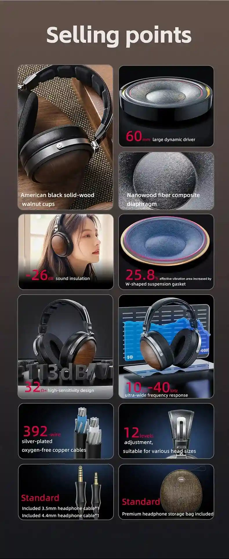 FiiO FT1 Closed-Back Headphones | Nanowood Fiber Over-Ear Audio Tidesmit