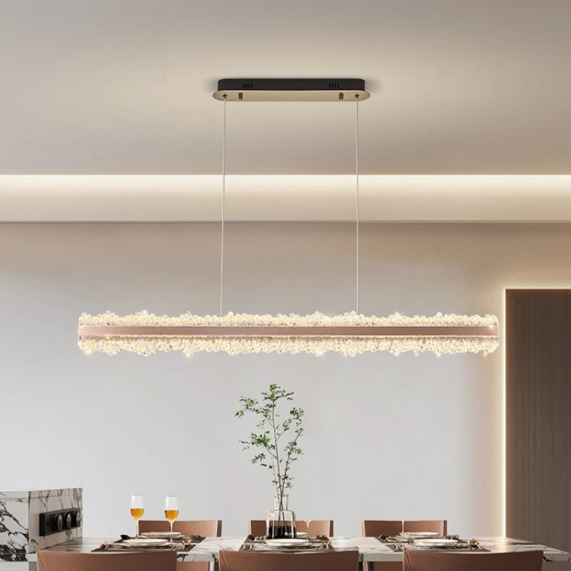 LED Ring Light Chandelier 120cm - Dimmable Rose Gold & Grey Tidesmit