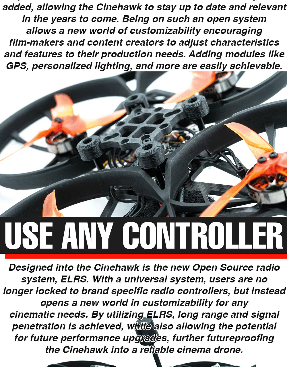 Cinehawk 3.5 Inch 4K FPV Drone with O3 Air Unit - Professional BNF System Tidesmit