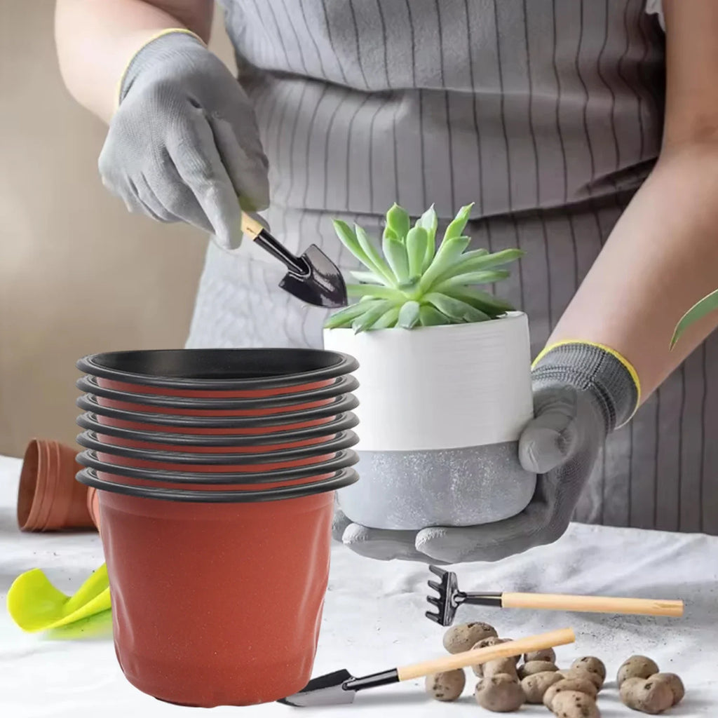 100-20PCS Plastic Nursery Pots With Holes Garden Succulents Cuttings Transplanting Pot Reusable Seedling Flower Plant Containers