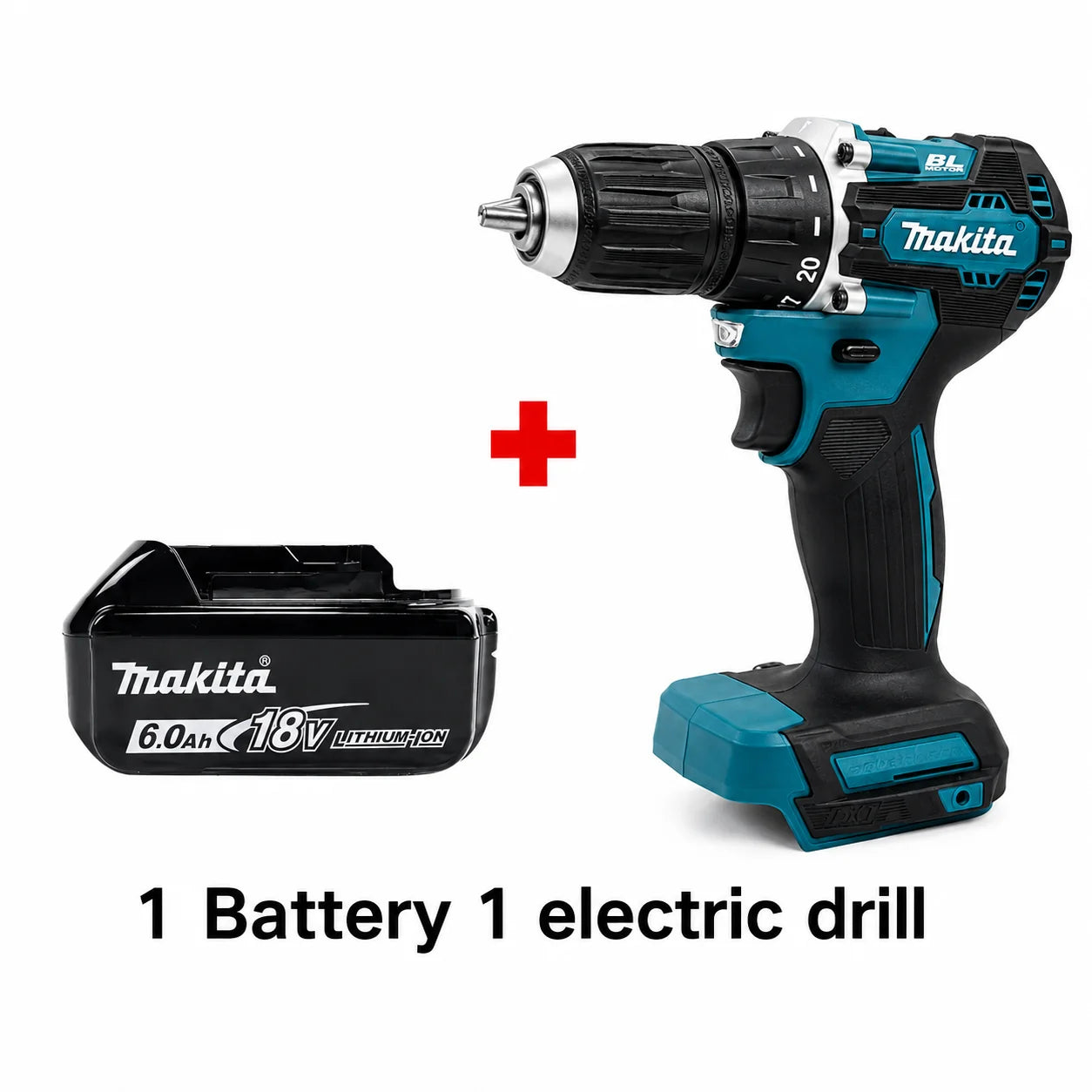 Makita DDF487 13mm Brushless Household 18V Lithium-ion Charging Impact Drill,high Torque Electric Screwdriver Makita 6.0AH BL1860 BL1850 BL184018V Battery