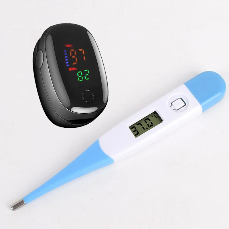 Baby Thermometers Pulse Oximeter Finger Digital Thermometer Accurate Oral Armpit Temperature Reading Fever Alert Termometer