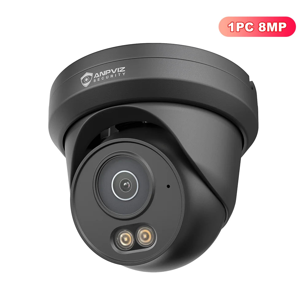 Anpviz 5MP/8MP Turret POE IP Camera Outdoor Security IP Camera AI Human Detection Smart Dual Light Built-in Mic Full Metal IP66