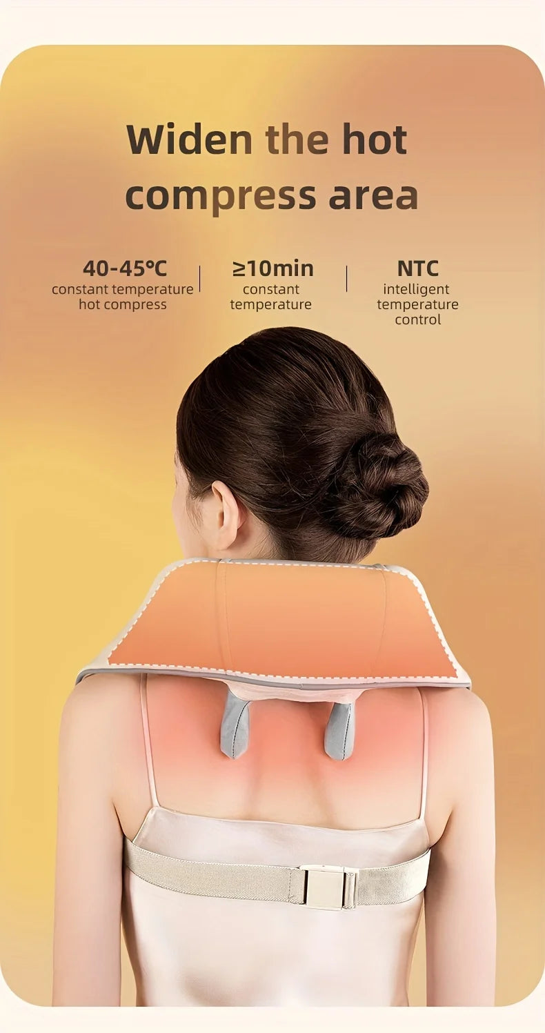 Shiatsu Neck Massager Cordless with Heat - Deep Tissue Relief GEN2 Relaxation Treatment Tidesmit