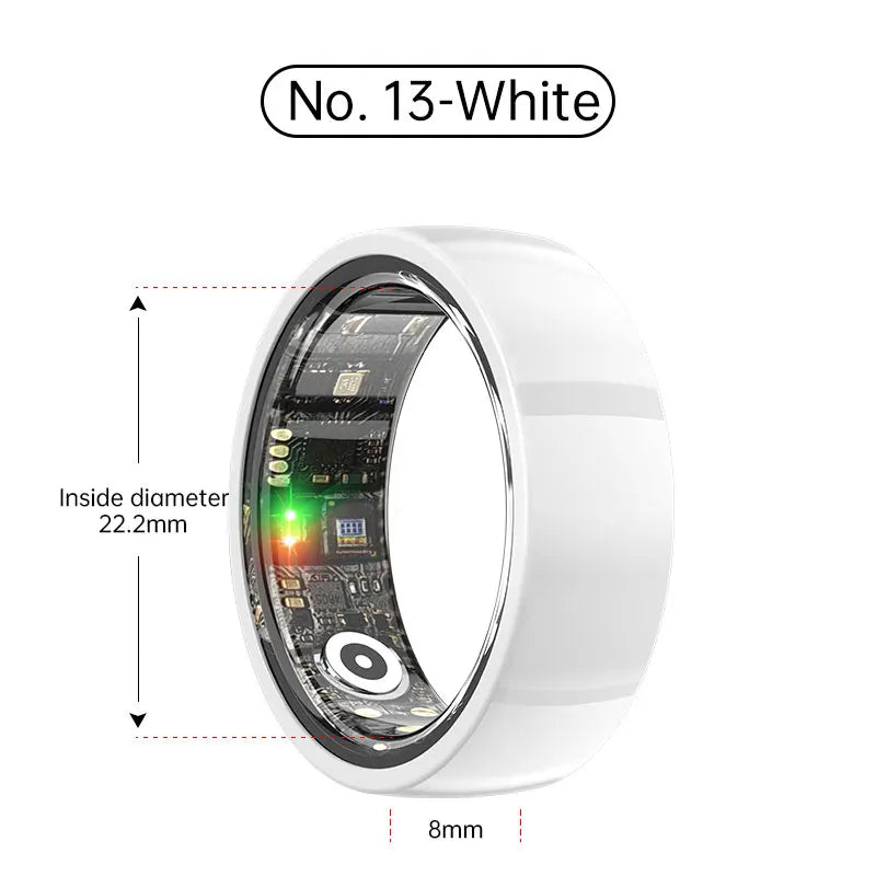 Smart Health Ring – Waterproof Fitness Tracker by Tidesmit Ceramic White No. 13 Tidesmit