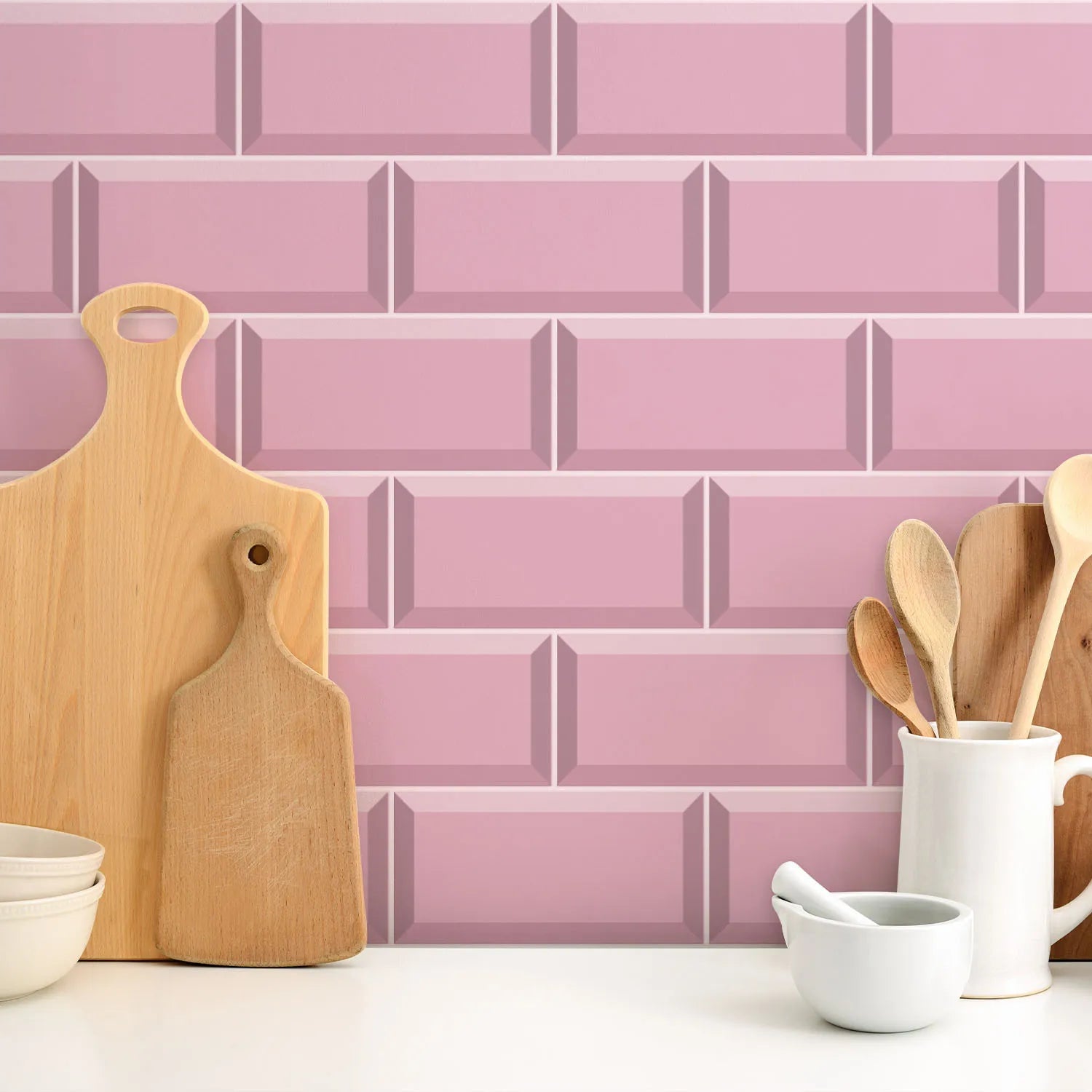 9/27/54PCS Pink Yellow Green Brick Tile Stickers For Kitchen Bathroom Wallpaper Waterproof Peel&Stick DIY Wall Sticker Home Deco