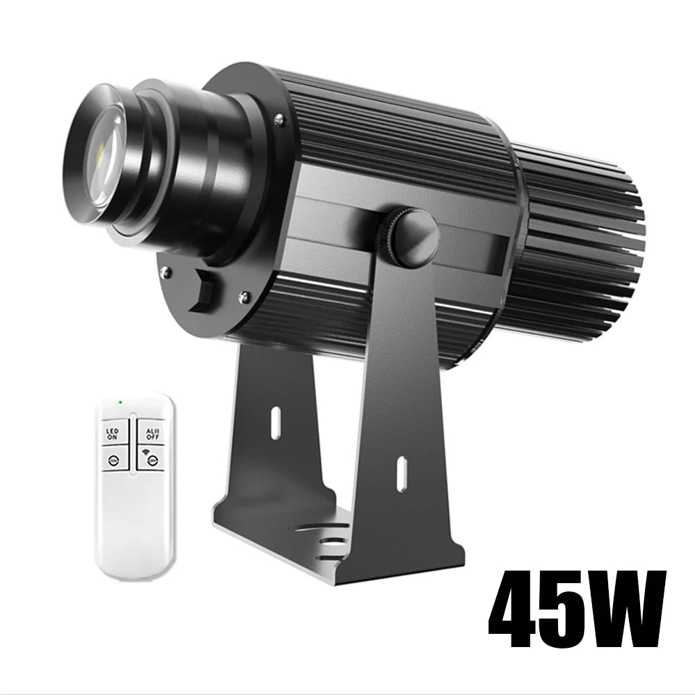 45W black LED spotlight projector with mounting bracket and remote control
