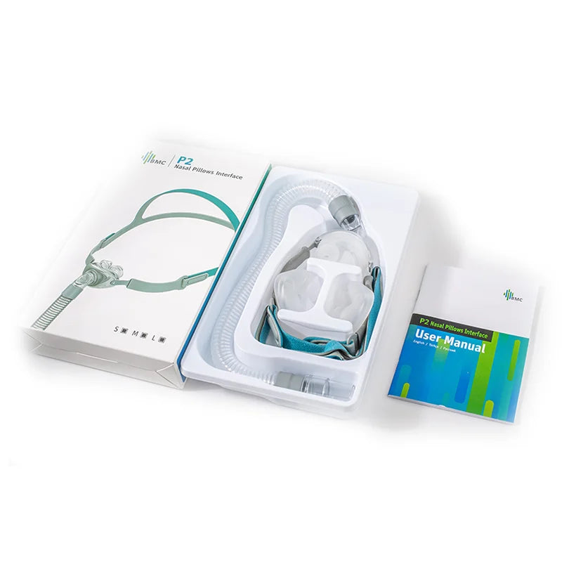 BMC PM2 Nasal Pillow Mask Nose Mask with Headband for CPAP Machine APAP BiPAP S/M/L 3 Sizes Silicone Cushions Apnea CPAP Mask