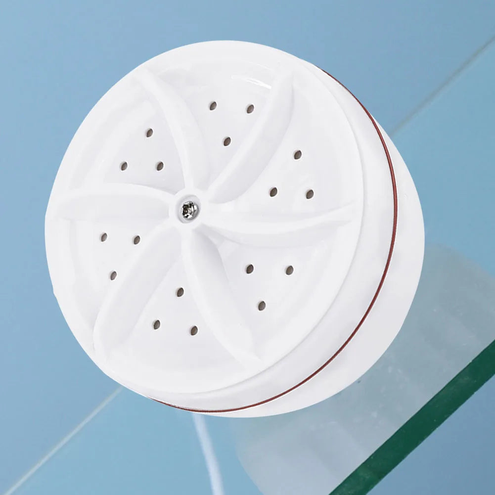 Tidesmit portable mini washing turbine for travel, showing compact laundry wheel cleaning mechanism in side view.