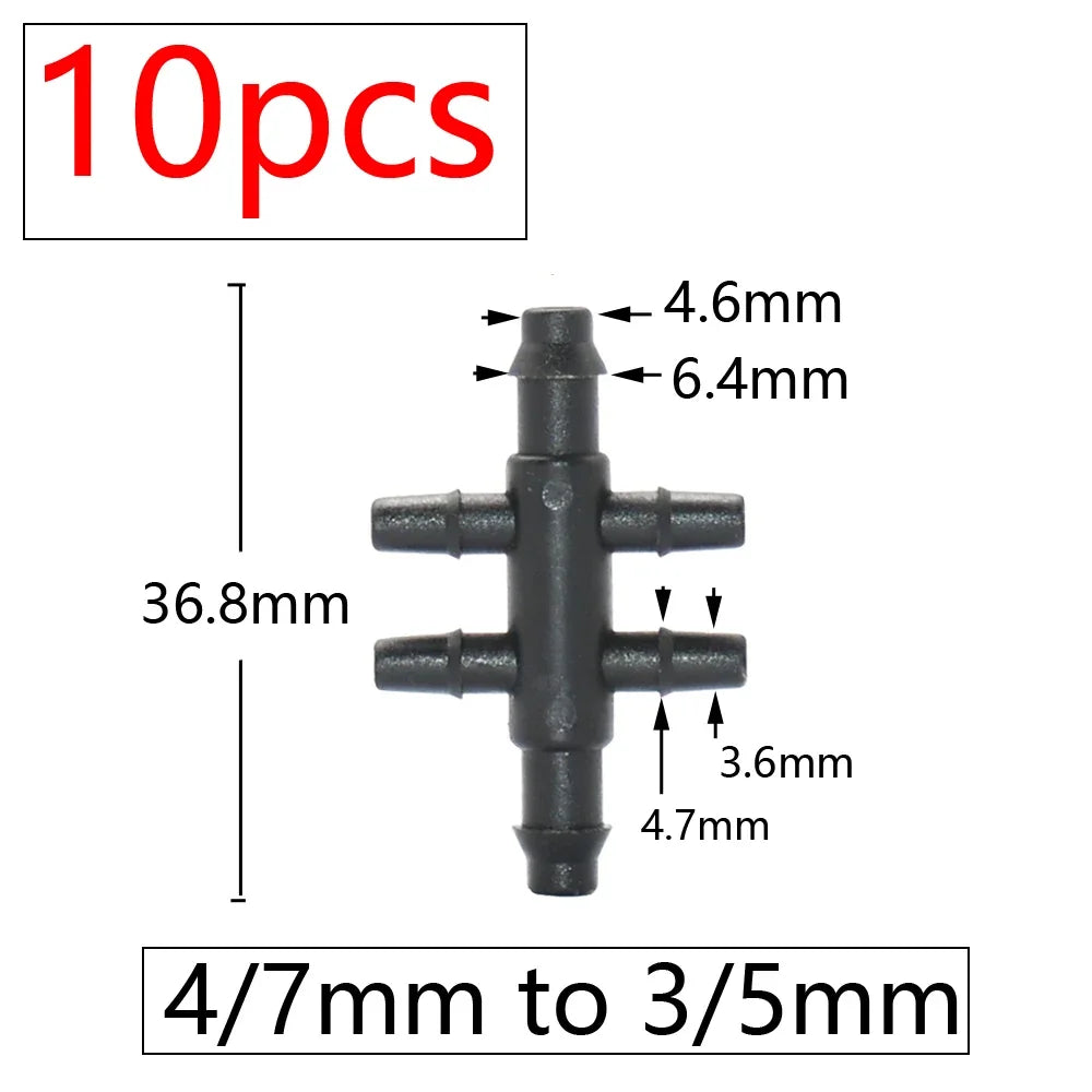 Garden Hose Connectors Barbed Tee Elbow Cross End Plug Coupling WDrip Irrigation System Atering Fitting For 3/5 4/7mm Hsse