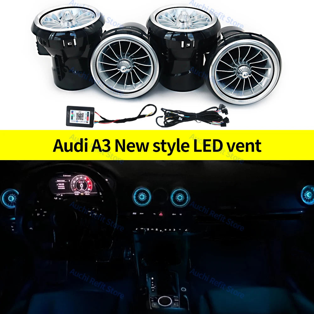 Ambient LED Interior Kit for Audi A3 S3 RS3 - 30-Color Custom Lighting A3 New Style Vent Tidesmit