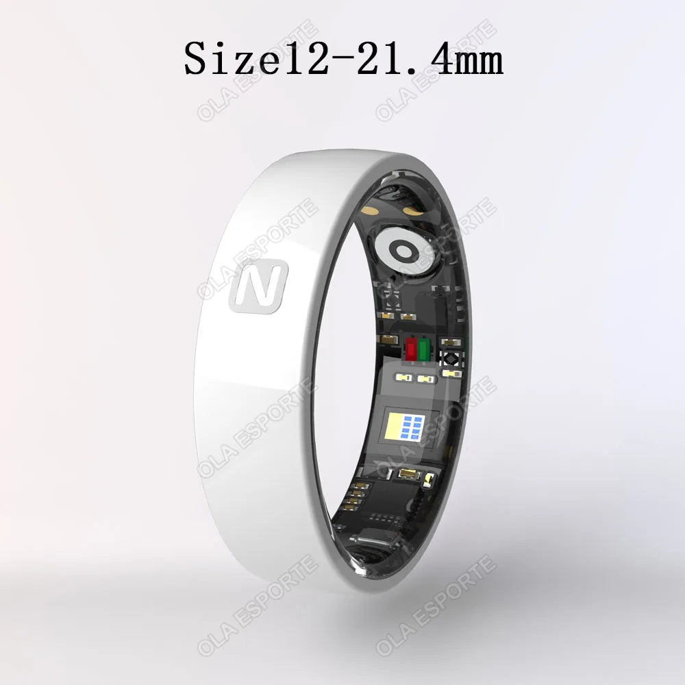 NFC Access Control Smart Ring Multifunction 5 ATM Waterproof Ceramic Heart Rate Blood Oxygen Monitoring For Men Women Smartring Pink 12 Tidesmit