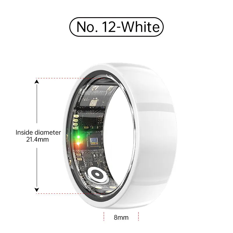 Tidesmit Smart Health Ring - Biometric Fitness Tracker with Sleep Monitor Ceramic White No.12 Tidesmit