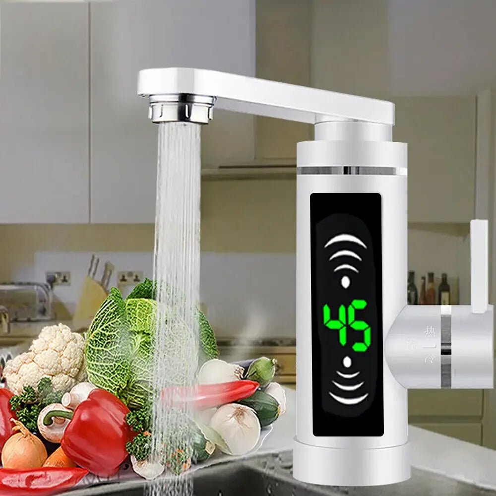 3KW Electric Instantaneous Water Heater LED Tap Bathroom Kitchen Instant Hot Tap