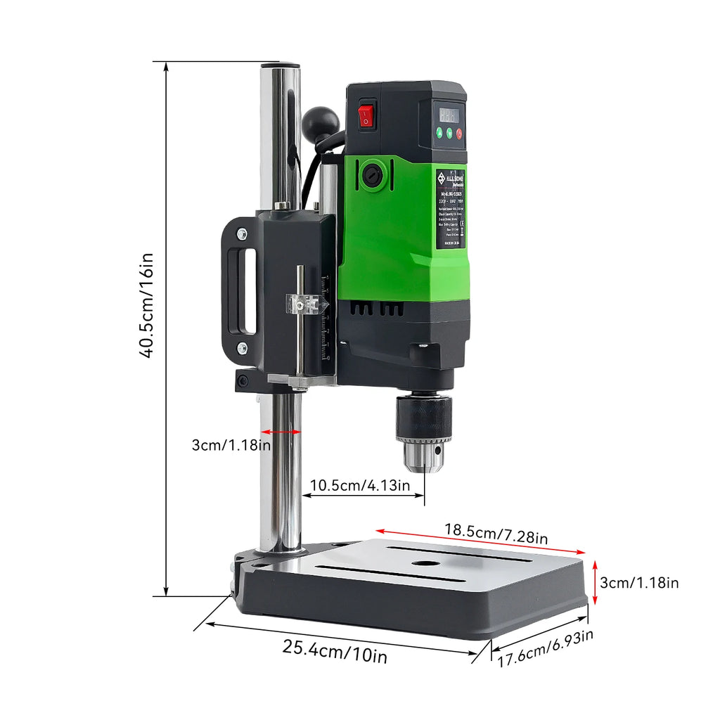 ALLSOME 710W Benchtop Drill Press, 800-3000r/min Variable Speed Drilling Machine,1.5-13mm Chuck