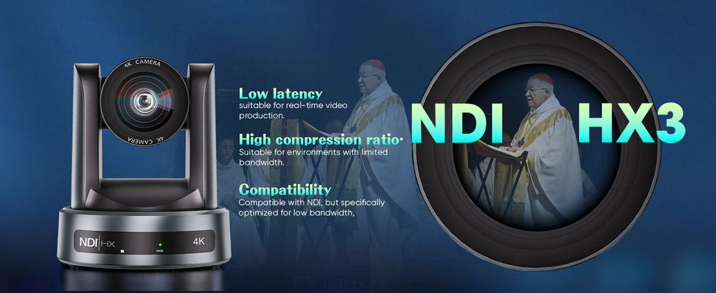 NDI/SDI 4K PTZ Camera 10X 20X Zoom Video Conference Live Streaming HDMI USB IP POE 1080P for Church NetMeeting Broadcast Youtube