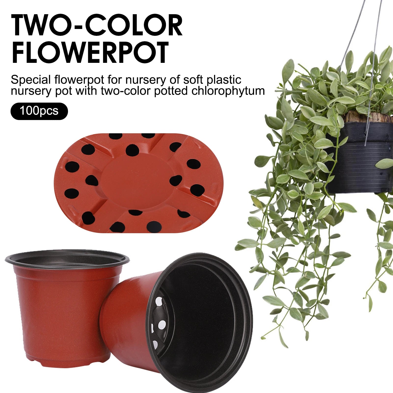 Plastic Plant Nursery Pots With Drainage Holes Durable Simple Seedling Containers For Garden Balcony And Office Decor 50/100pcs