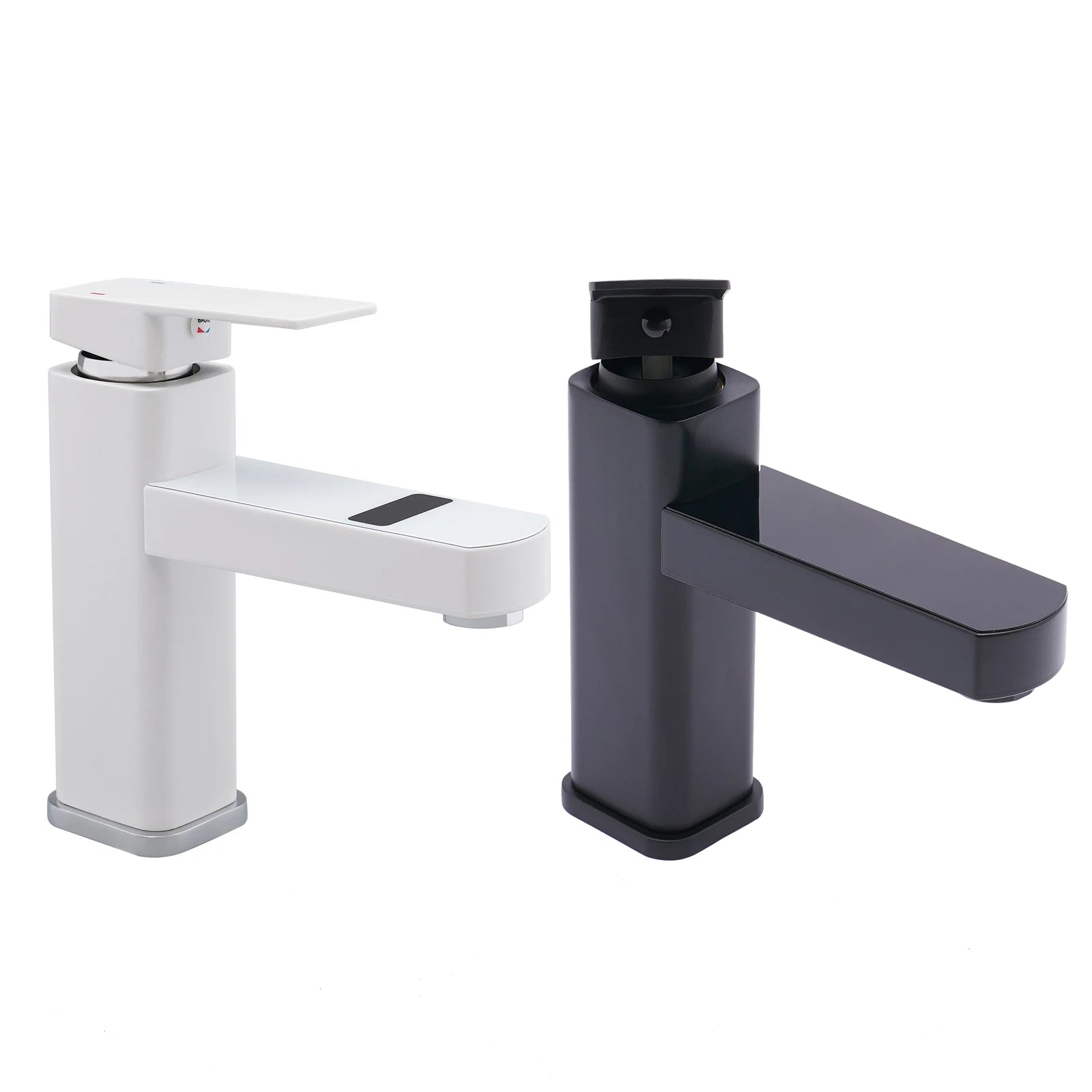 Black/White LED's Smart 0-99°C Temperature Digital Display Faucet 10.5*17.5cm G1/2" Deck Mount Basin Faucet