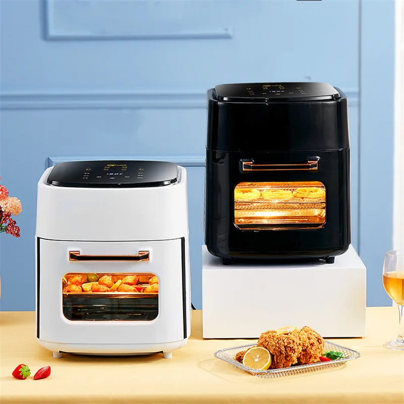 Air Fryer Household Large Capacity 15L Visual Oil Free Smart Oven Fries Machine 220V 110V US EU 1500W Chicken Frying