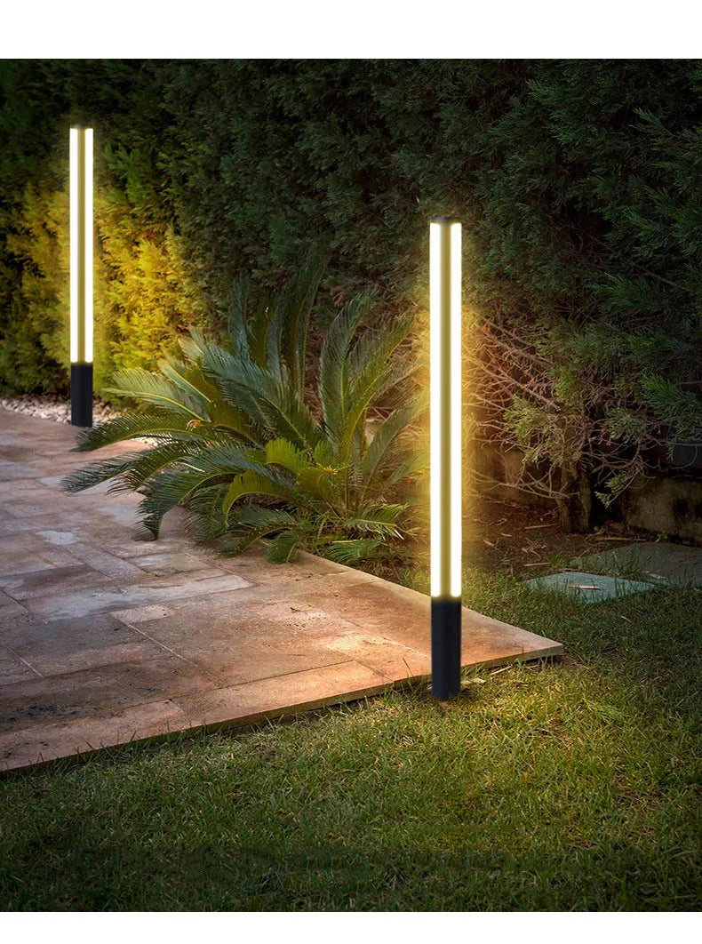 Outdoor Overleng IP65 Waterproof LED Lawn Light 85-265V Landscape Trihedral Luminescence Street Lamp For Villa Door Decoration