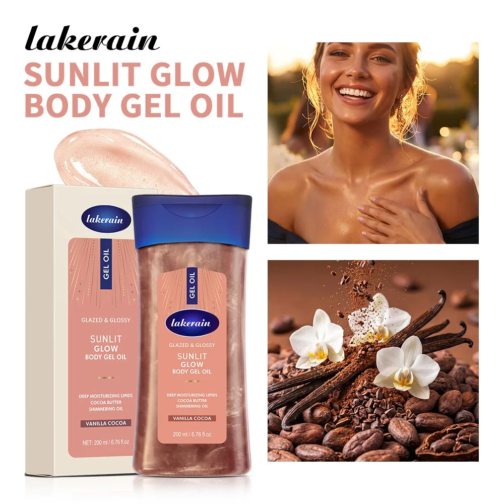 Vanilla Cocoa Vitamin B3 Body Gel Oil Ultra Hydrating Glow Skincare Nourish Soft Smooth Dry Skin Body Oil For All Skin Types