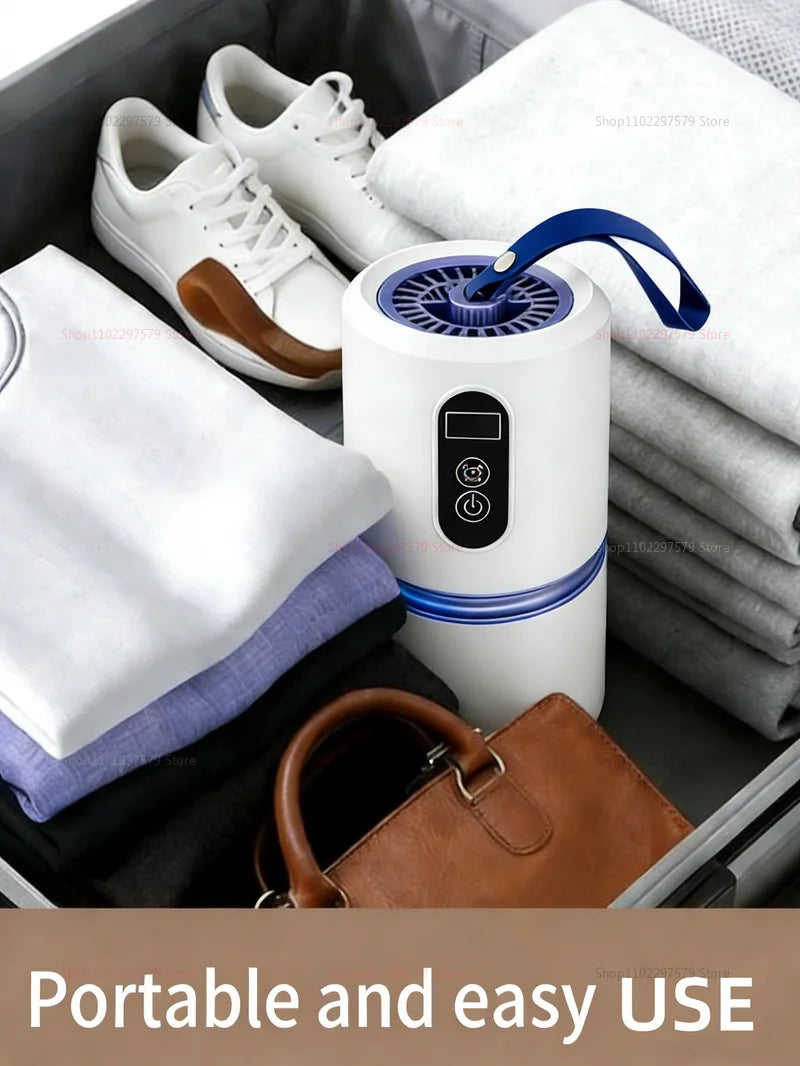 Tidesmit portable foldable electric clothes dryer with dry bag for compact laundry drying in apartments and RVs.