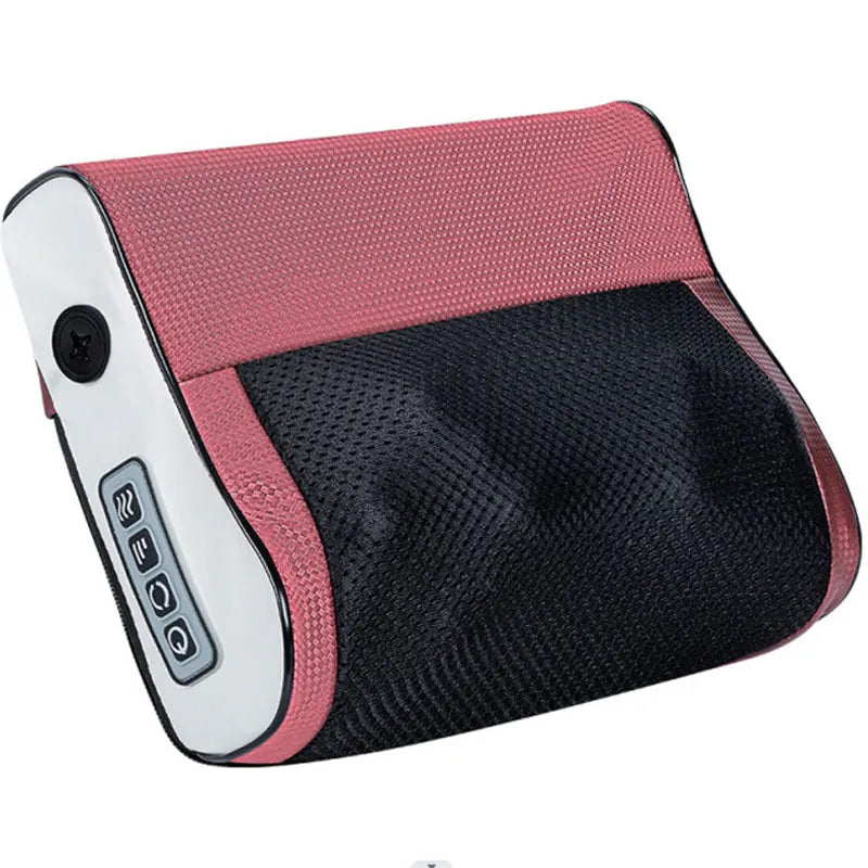 Neck and Shoulder Massager: Heated Deep Kneading Device for Home Spa Relaxation Treatment Pink EU Plug Tidesmit