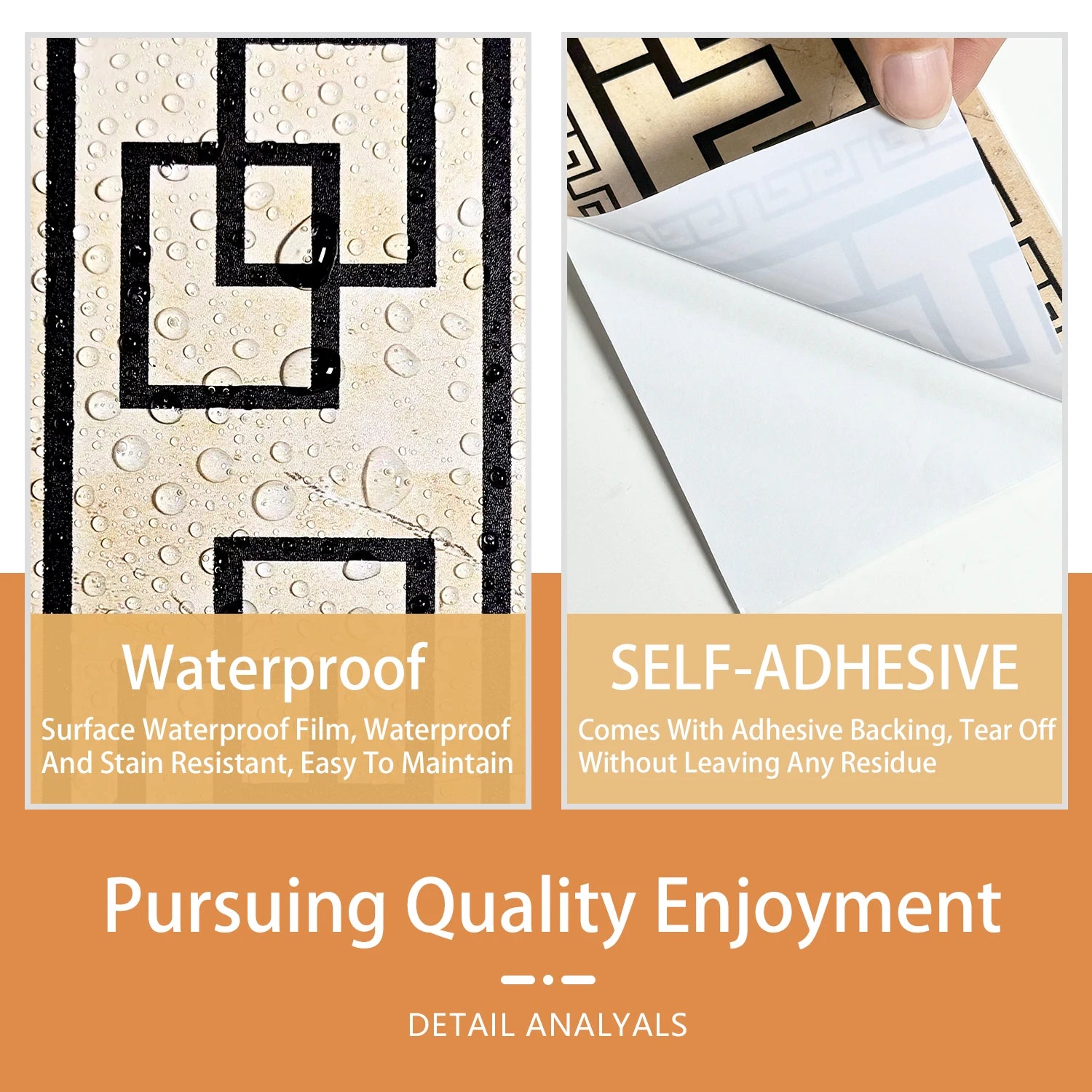 26 Styles 2D Mosaic Tiles Wall Sticker Waist Line Skirting Strip Peel & Stick Bathroom Kitchen Backsplash Home Decor Wall Decals