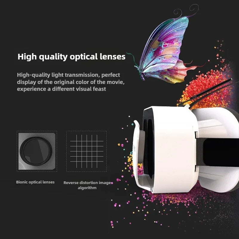 VR Headset for Smartphones - Adjustable Virtual Reality Glasses White Tidesmit
