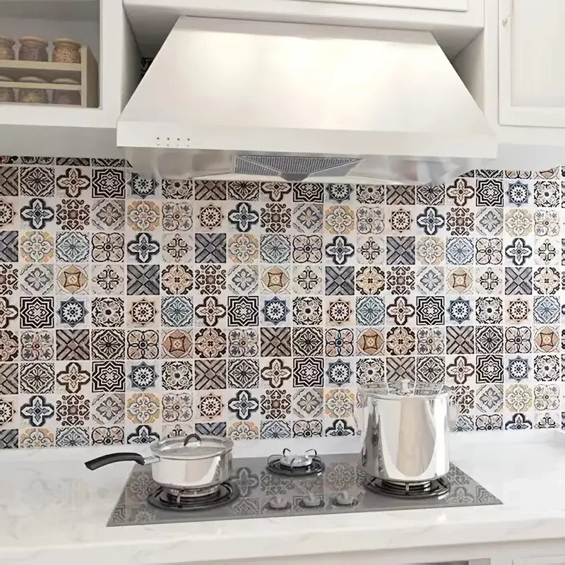 40cm Oil Proof Kitchen Furnitur Wall Stickers Self Adhesive Papel De Parede Bathroom Tile 3D Waterproof Vinyl Cabinet Wallpaper