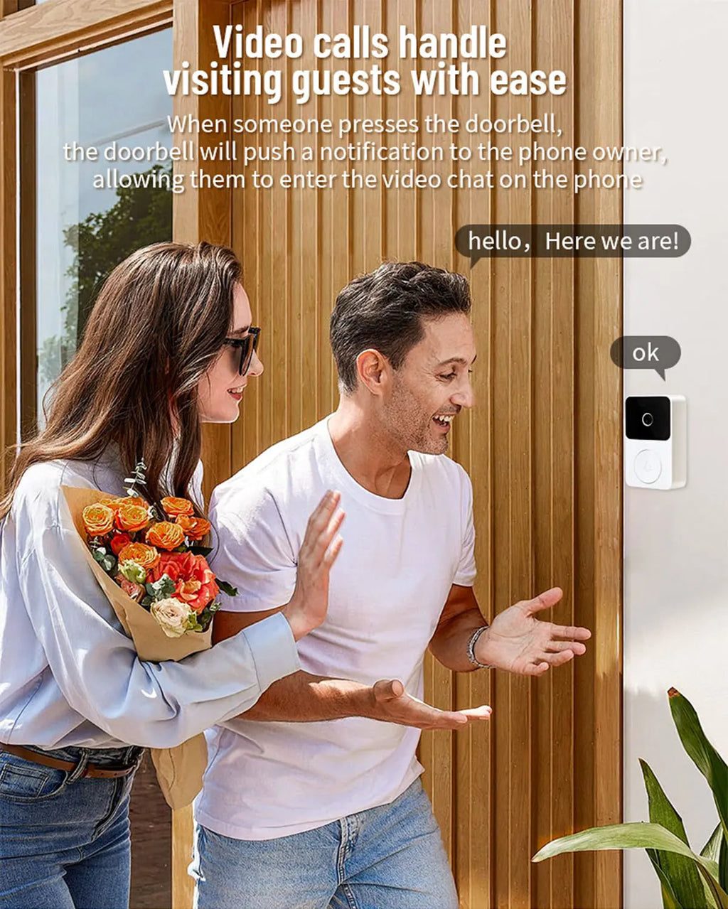 WIFI Video Doorbell Camera Wireless IR Night Vision Smart Home Security HD Door Bell Two Way Intercom Voice Change For Home