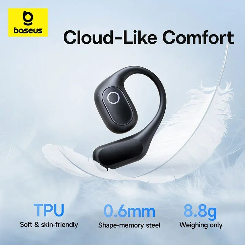 Baseus Eli 2i Fit Open-Ear Earphones True Wireless Bluetooth 6.0 Ear Hooks Headphones IPX5 Waterproof Sports Earbuds Bass Boost Tidesmit