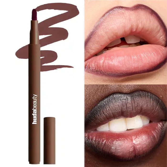 Hydrating brown lip liner stick for natural contouring, matte lip and cheek makeup with creamy, smudge-proof texture.