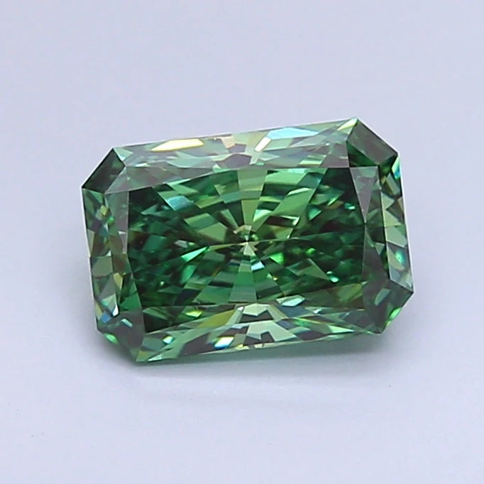 Exceptional Fancy Vivid Green Diamond 4ct Radiant Cut Loose Stone Rare Green Colored Diamond Luxury Engagement Ring Center Stone
