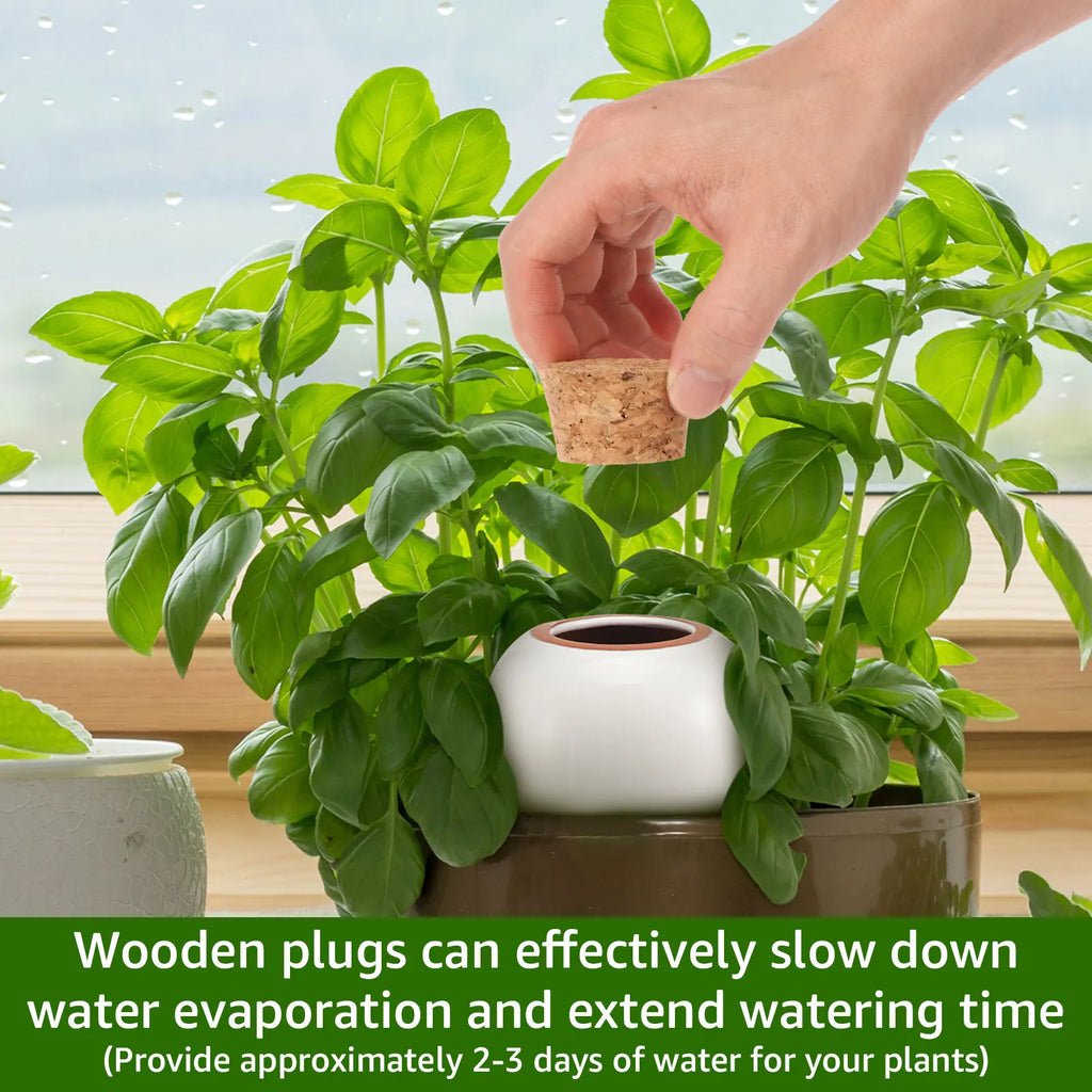 4Pcs 320ml Ceramic Plant Self Watering Spikes Potted Automatic Irrigation System Watering Ball Slow Release Planter Insert