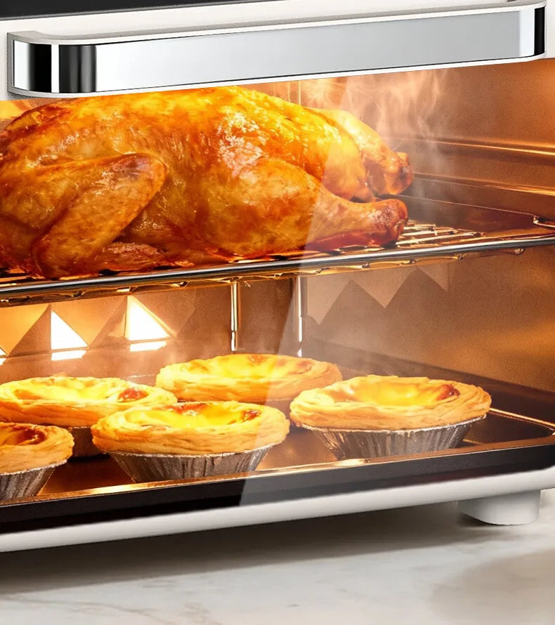 Air fryer 20L household visual automatic flip free multifunctional touch screen double-layer steam oven integrated machine