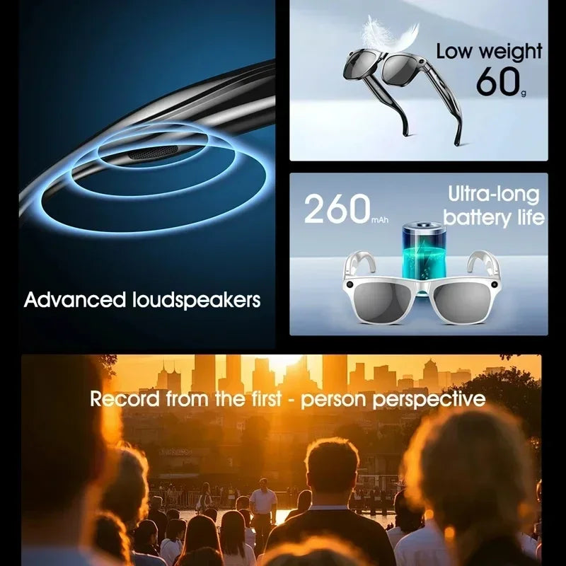 AI Smart Glasses with 8K Camera and Spatial Audio - Tidesmit Tidesmit