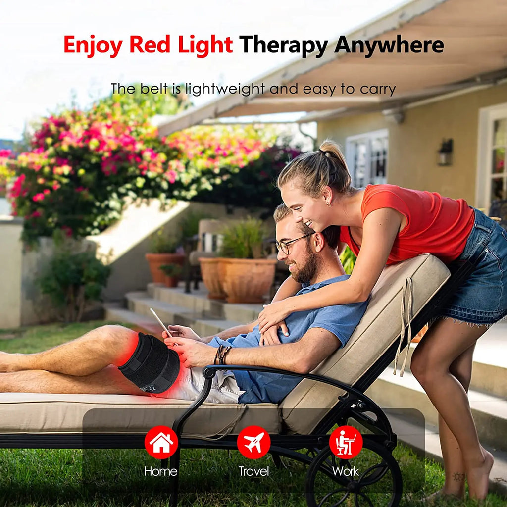 Red Light Therapy Belt for Lower Back Pain - Portable Muscle Relief Body Shaping Massage Equipment Tidesmit