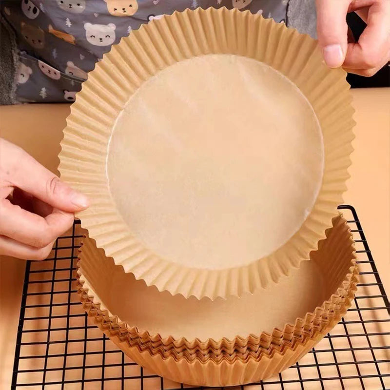 100/50/20PCS Air Fryer Paper Trays Airfryer Baking Paper Molds Square Round Oil-proof Air Fryer Disposable Cooking Paper Liner