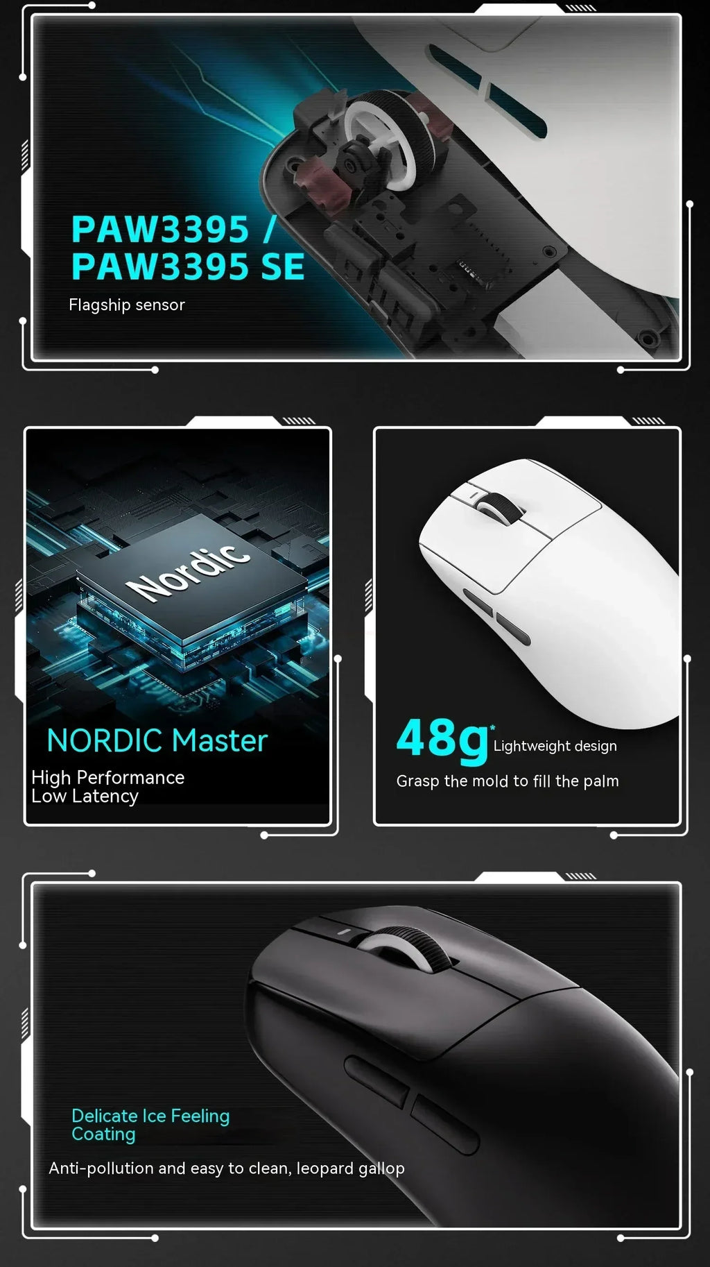 VXE Dragonfly R1 Pro Max Wireless Bluetooth Mouse Lightweight Paw3395 2KHz Intelligent Speed X Low Delay Fps Gaming Mouse Gift