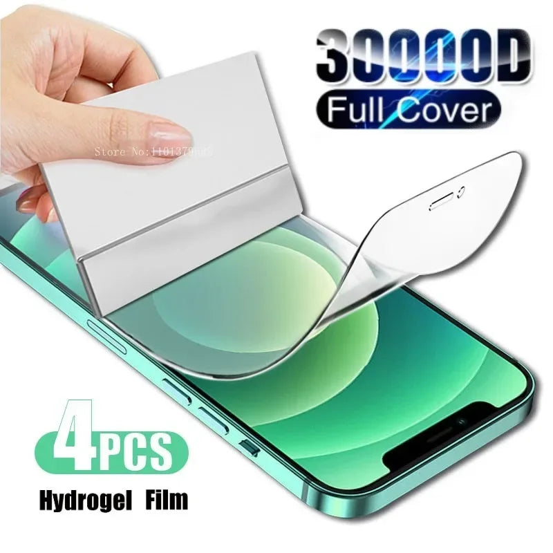 iPhone 15 Pro Max Screen Protector - 4-Pack Anti-Scratch Hydrogel Film 4 Pcs Hydrogel Film Tidesmit