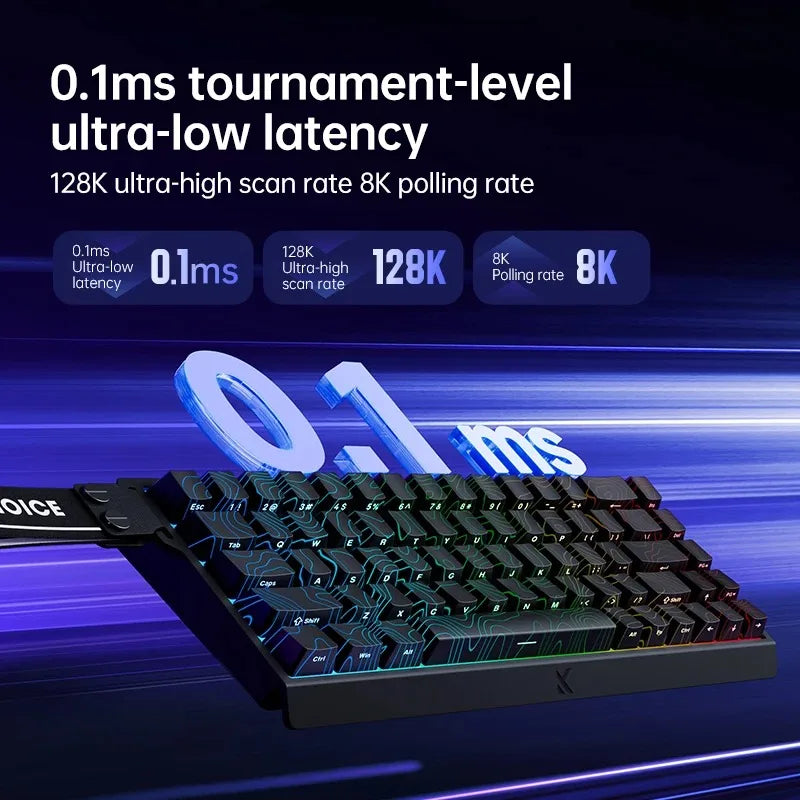 MCHOSE ACE68 Magnetic Keyboard Wired Mechanical Gaming 0.01mm RapidTrigg 8000Hz SOCD/Rs 0.125ms 128K Sampling Rate for Logitech
