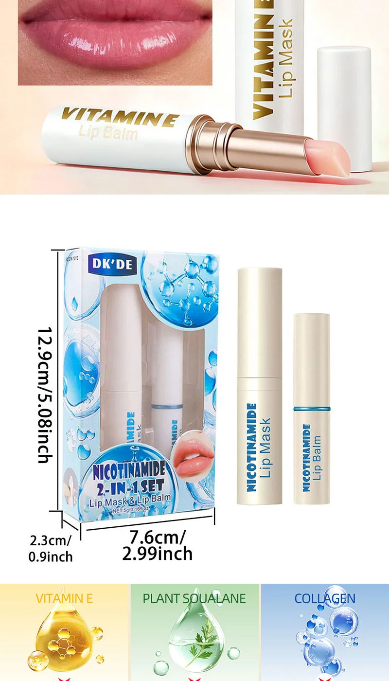 Lip Care & Hydrating Lip Mask Set - Cruelty-Free Night Repair Lip Care Tidesmit
