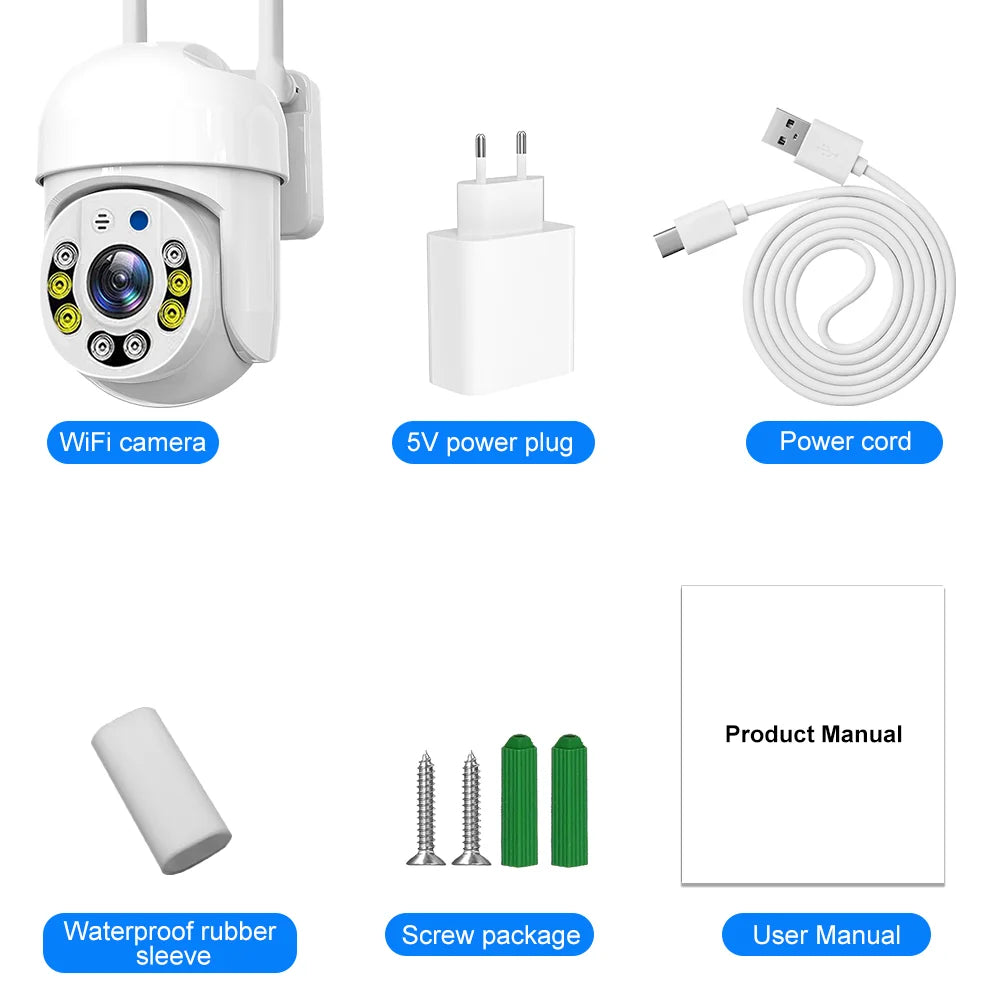 Tuya 5G Wifi Camera PTZ Outdoor waterproof Home Security-protection Color Night Vision Audio Surveillance Human Motion Detection