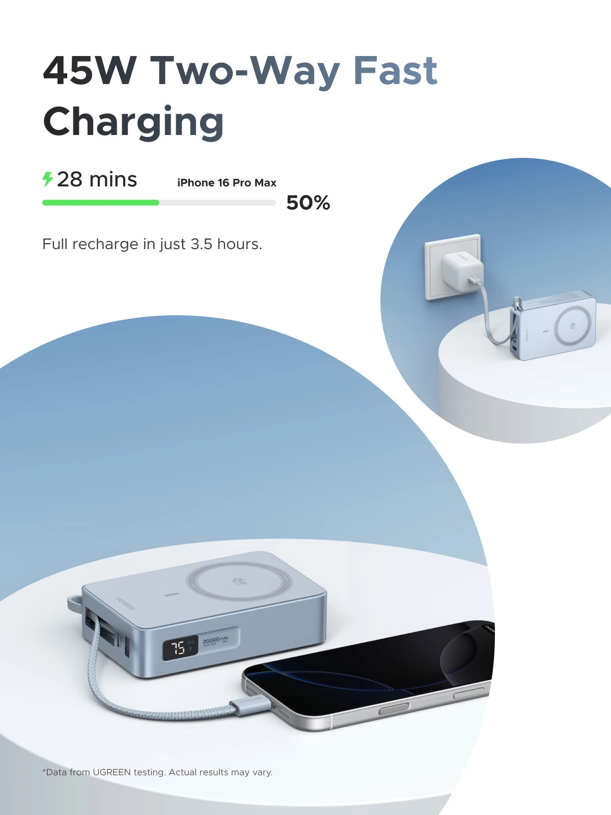 Magnetic 20000mAh Fast Charging Power Bank - PD USB-C Portable Charger Tidesmit