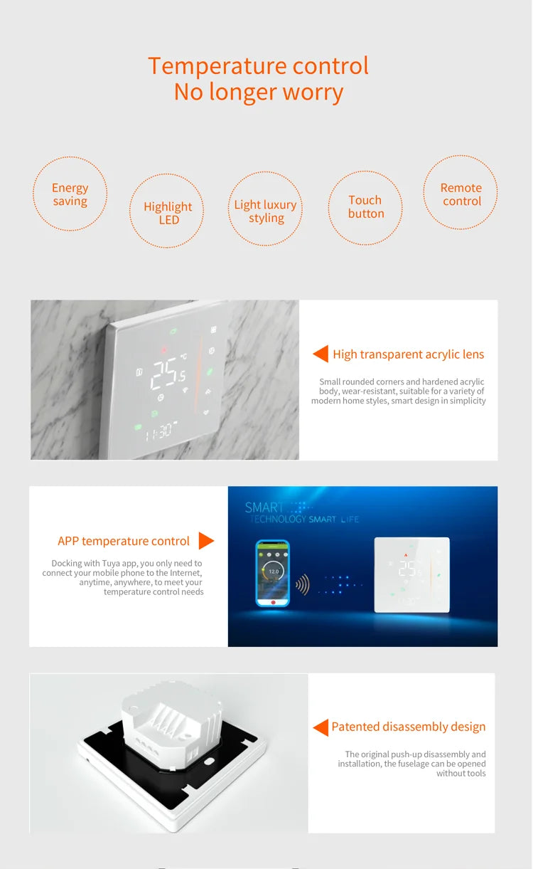 Wifi Heating Thermostat Warm Floor Gas Boiler Digital Temperature Controller 220V Tuya Smart Life Alexa Google Home Assistant