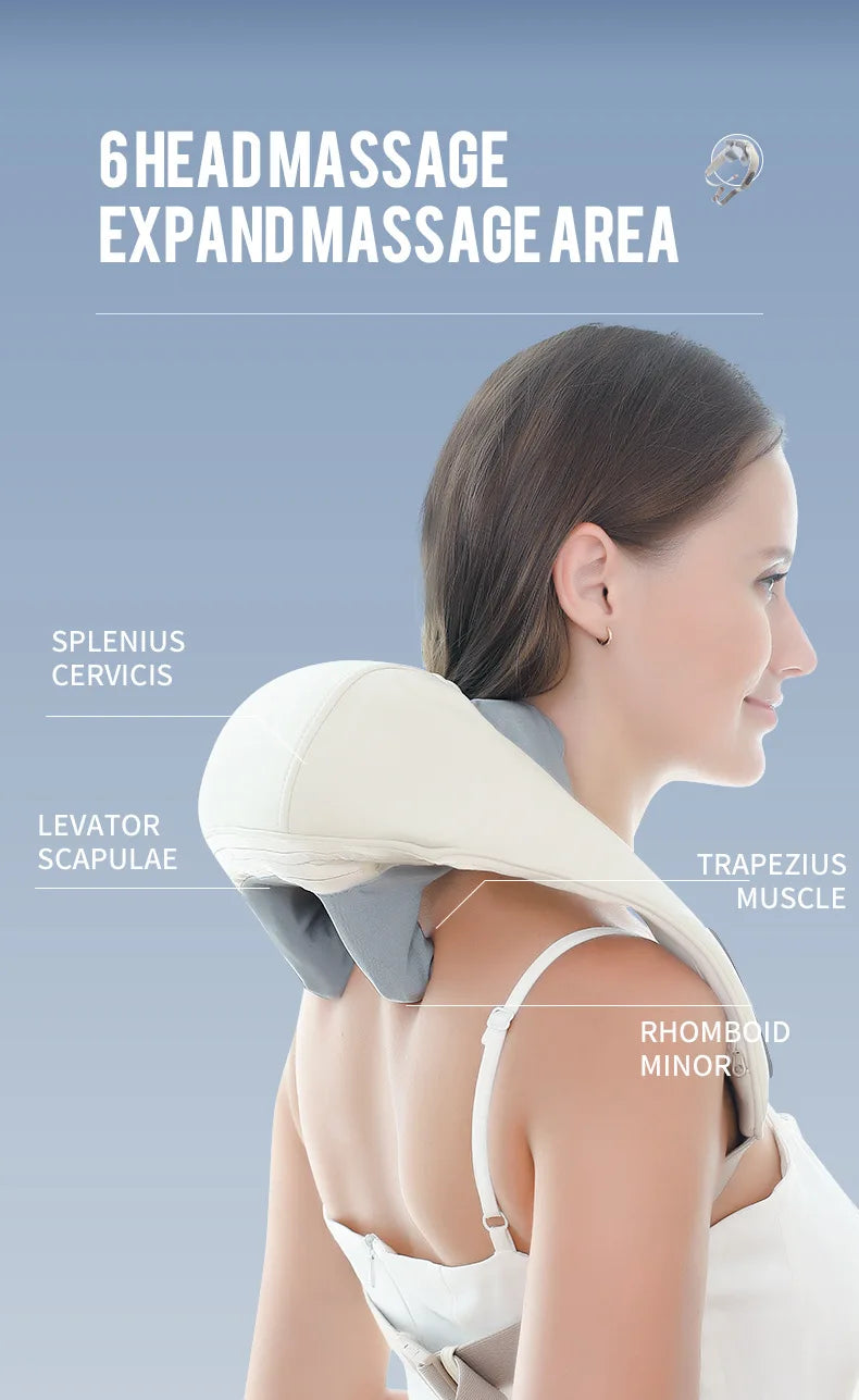 Back Massager Shawl with Heat - Rechargeable Deep Tissue Relief Device Back Massage Instrument Tidesmit