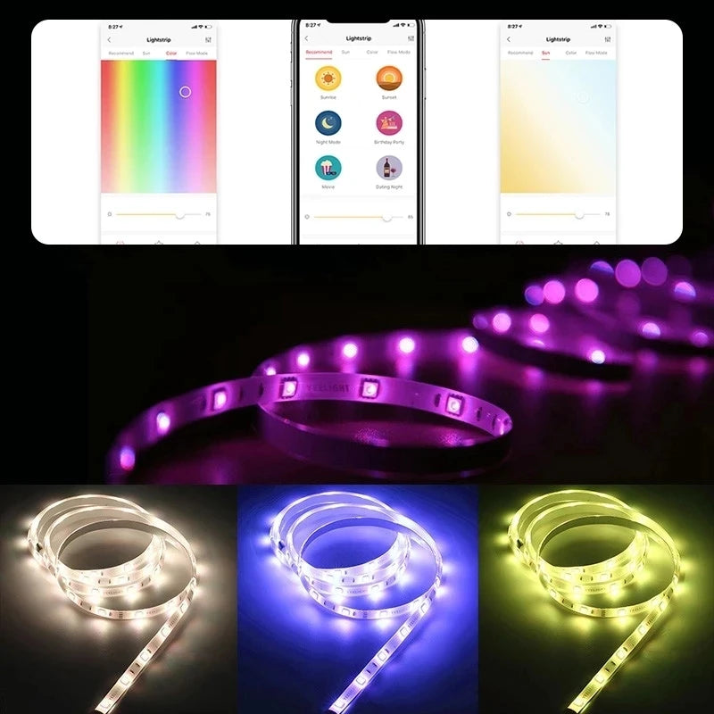 Global version Yeelight LED Smart Strip Light 1S 2m Long WiFi RGB Color LED Strip For Homekit Google Mijia Alexa  SmartThings