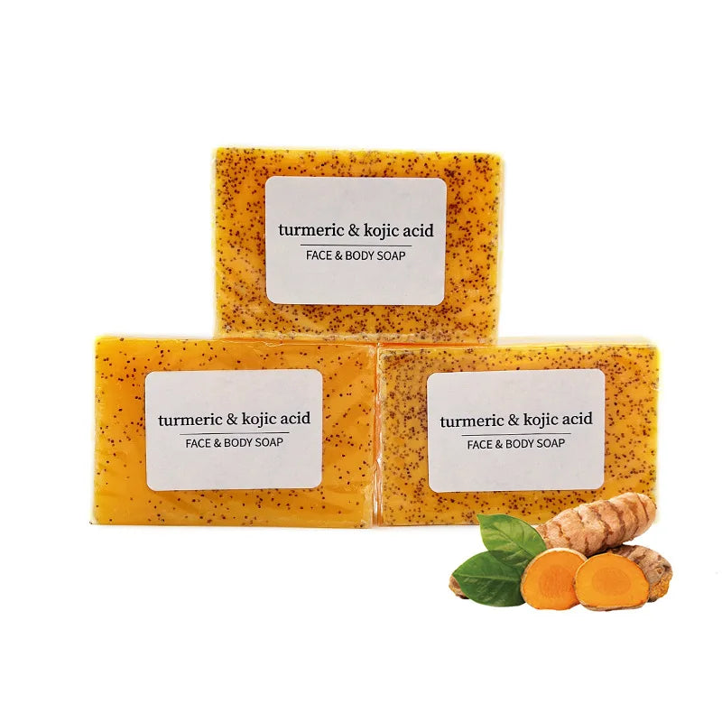 1PCS/2PCS/3PCS/5PCS Turmeric Soap Hand Made Face Soap Tender Skincare Beauty Body Cleaning Essential Oil Soap
